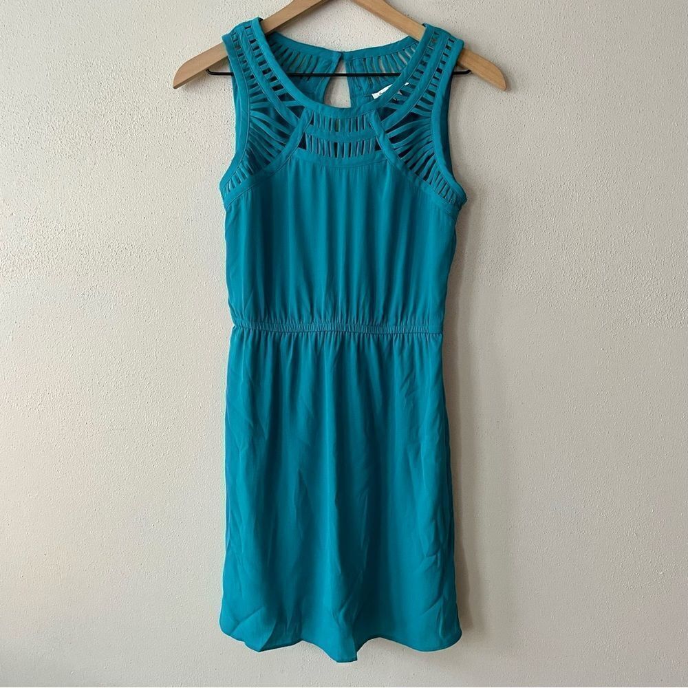 American Eagle Blue Turquoise Mini Dress - Size: XS